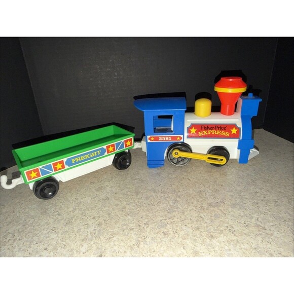 Fisher-Price Other - Vintage Fisher Price 2581 Little People Express Train with Freight Car